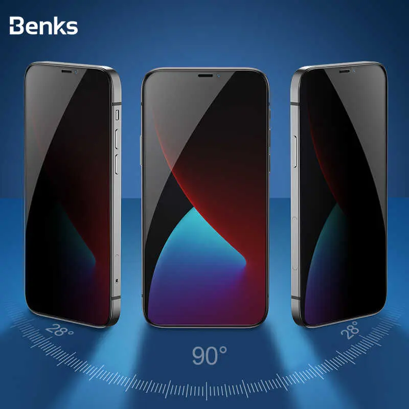 iPhone 12 Mini Gizlilik Filtreli Ekran Koruyucu - Benks V Pro 0.3 mm