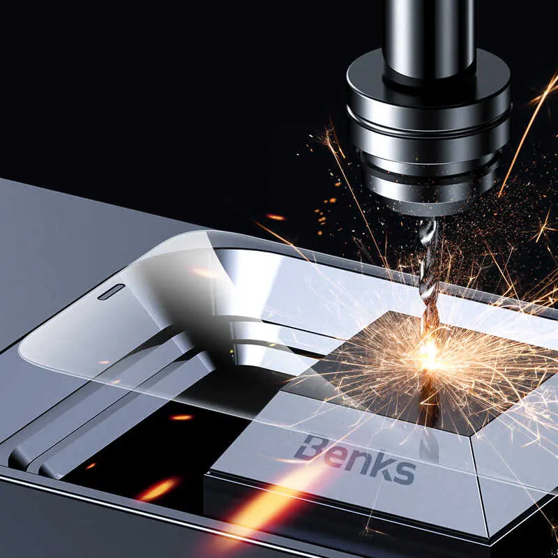 iPhone 12 Mini Tam Ekran Koruyucu, Toz Geçirmez Metal Ahize Korumalı - Benks OKR