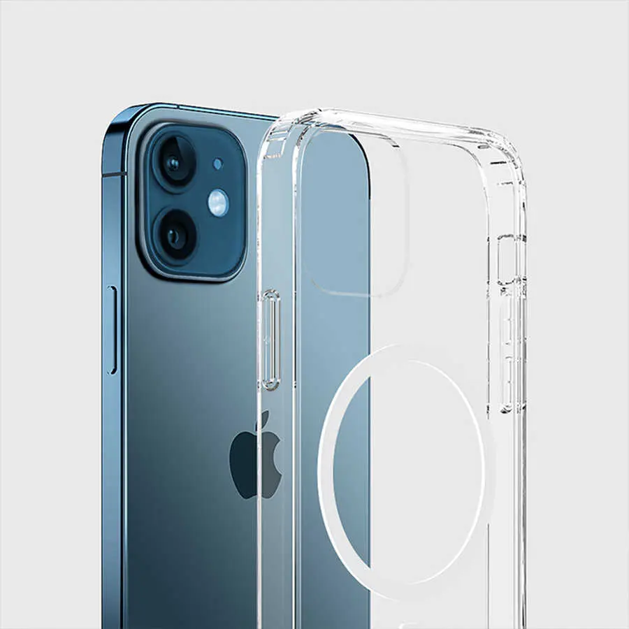 iPhone 12 Mini MagSafe Uyumlu Şeffaf Kılıf - Wiwu Magnetic Crystal