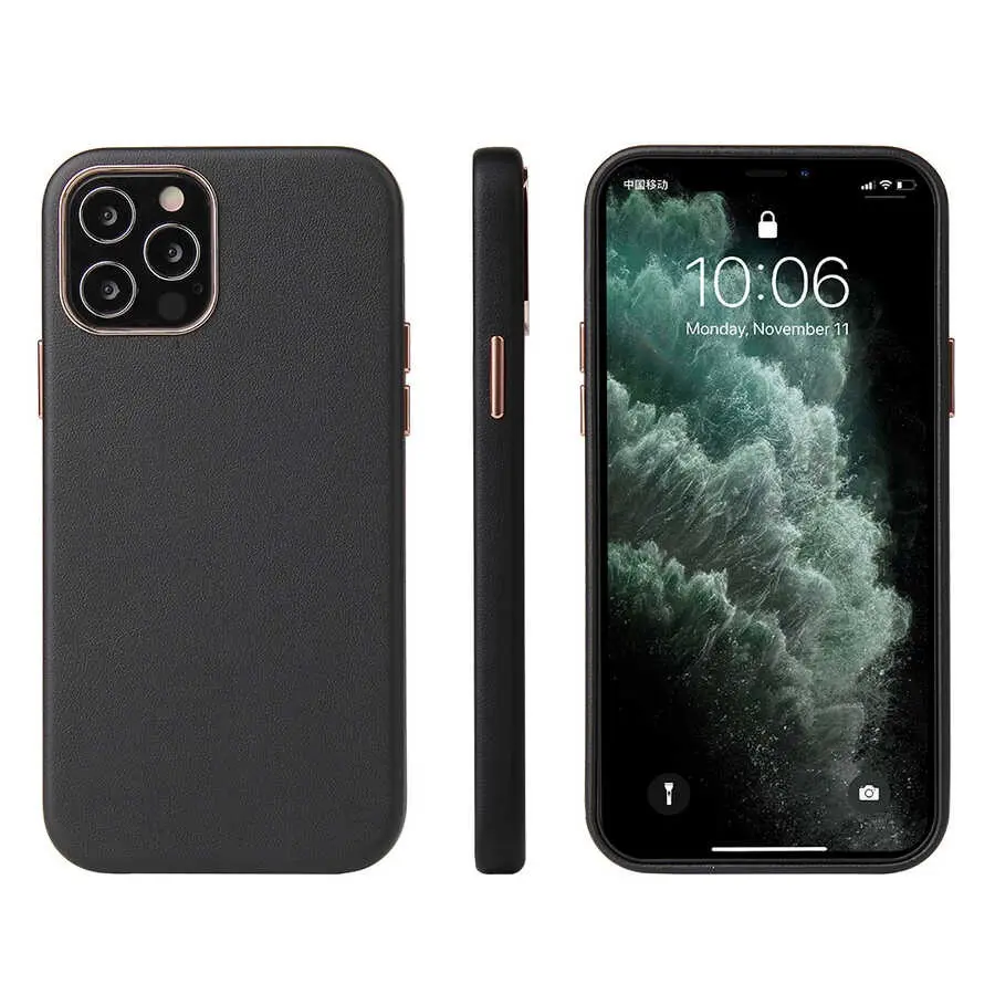 iPhone 12 Mini Deri Kılıf - Zore Eyzi Kapak
