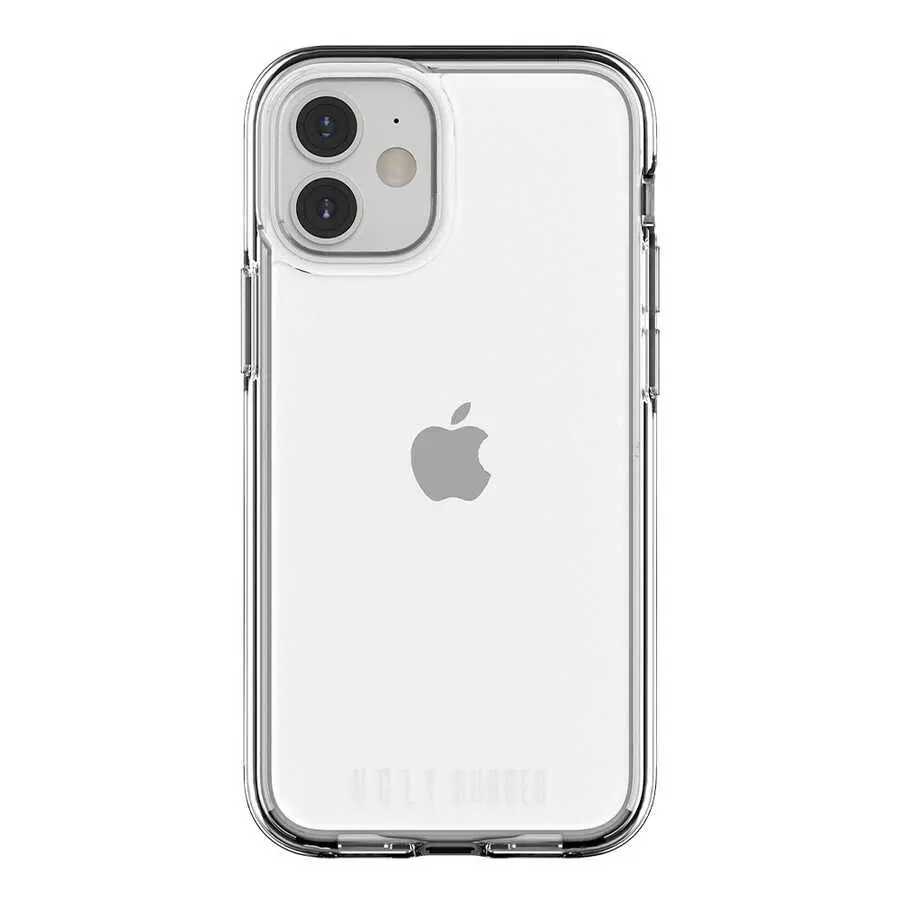 iPhone 12 Mini Şeffaf Kılıf, Sert PC ve TPU Tampon - Ugly Rubber Pure