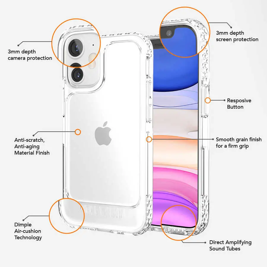 iPhone 12 Mini U Model Kılıf - Ugly Rubber, TPU Çift Katmanlı