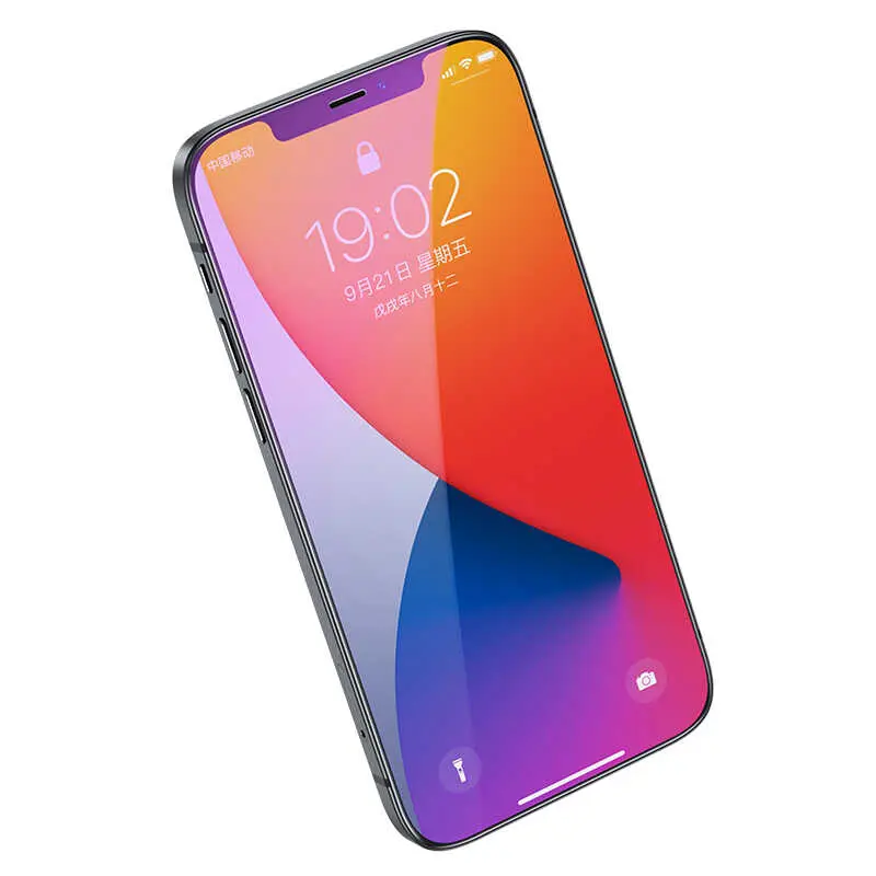 iPhone 12 Pro Tam Kaplamalı Mavi Işık Filtreli Ekran Koruyucu - Benks KR Pro
