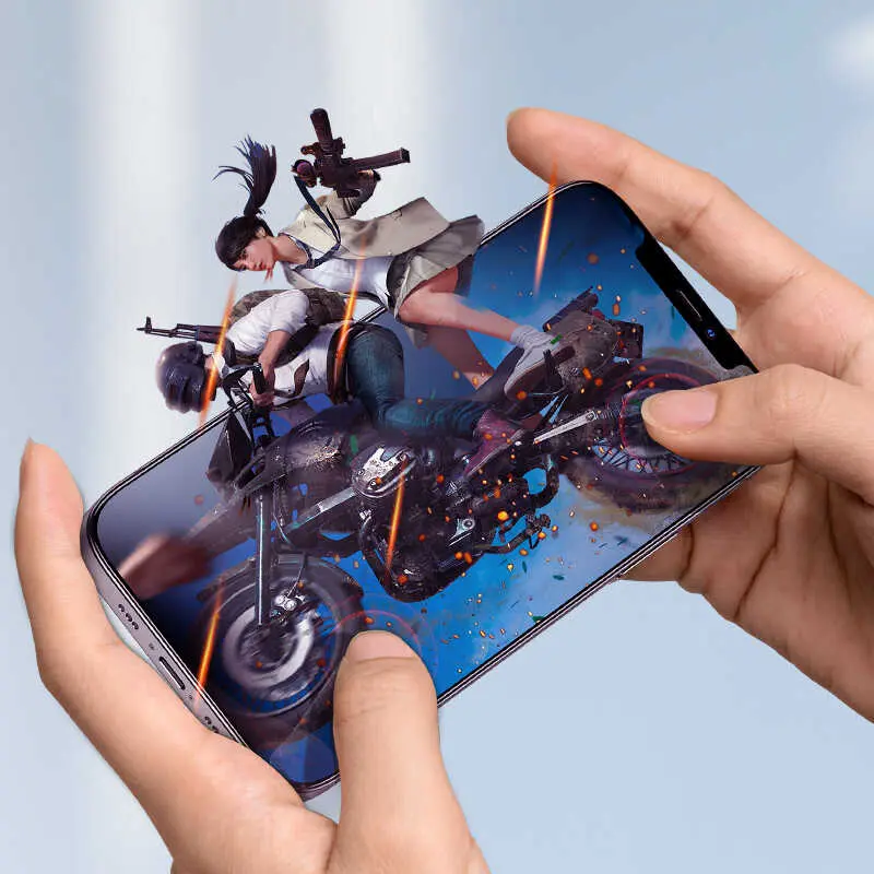 iPhone 12 Pro Tam Kaplamalı Mavi Işık Filtreli Ekran Koruyucu - Benks KR Pro