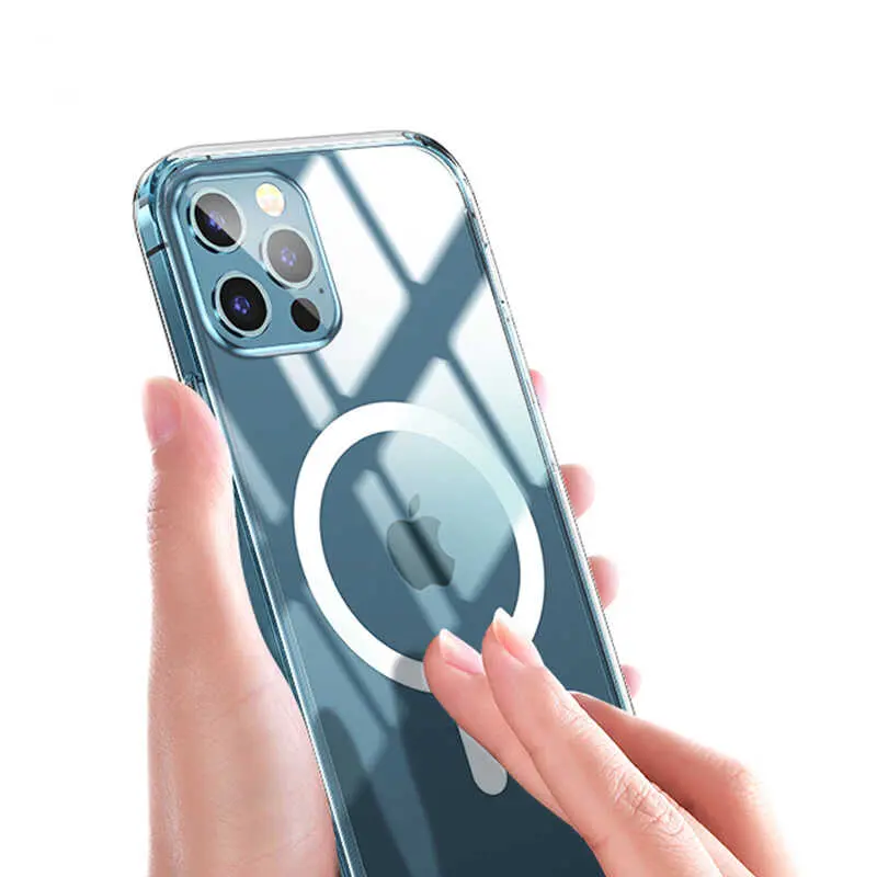 iPhone 12 Pro MagSafe Uyumlu Şeffaf Kılıf - Wiwu Magnetic Crystal