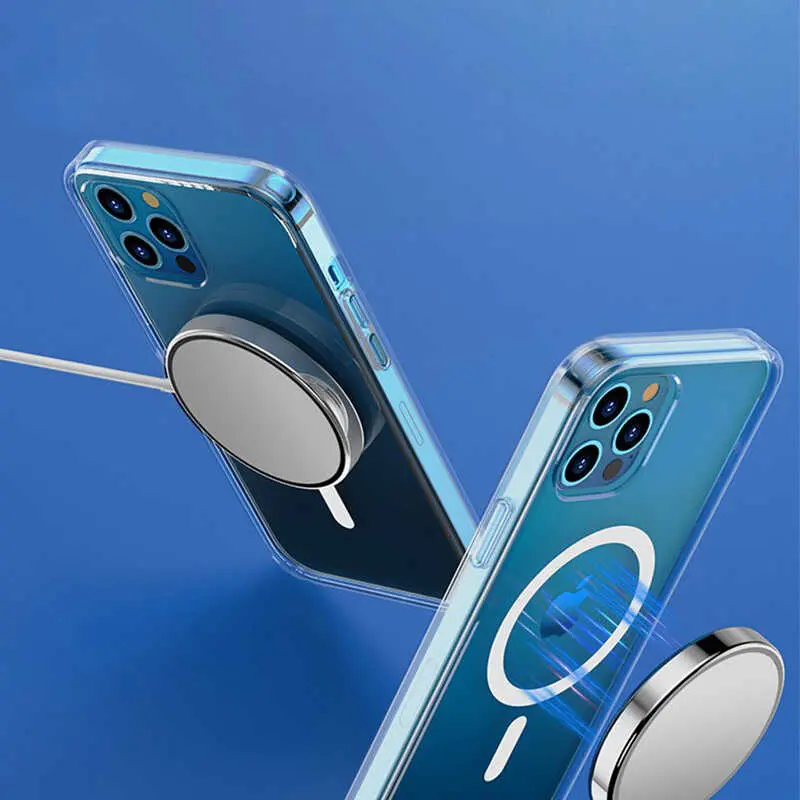 iPhone 12 Pro MagSafe Uyumlu Şeffaf Kılıf - Wiwu Magnetic Crystal