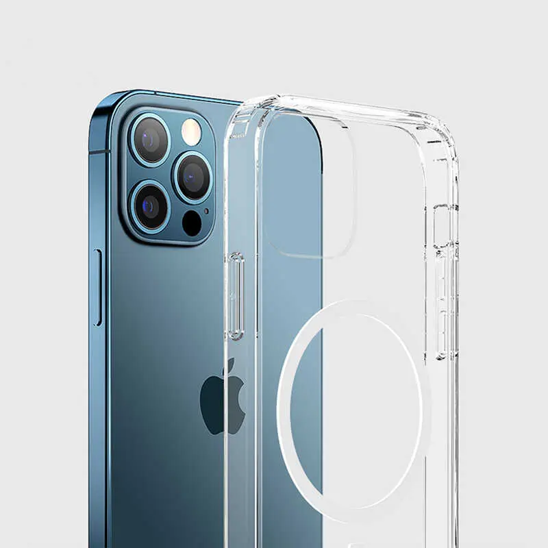 iPhone 12 Pro MagSafe Uyumlu Şeffaf Kılıf - Wiwu Magnetic Crystal