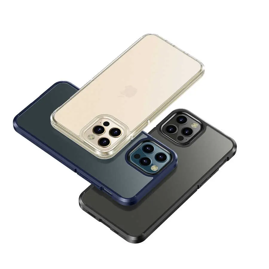 iPhone 12 Pro Kılıf, Mat Buzlu Yüzeyli TPU Silikon - Wlons H-Bom