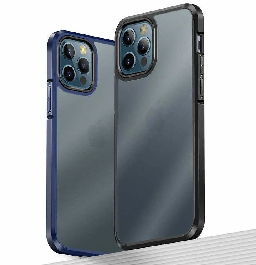 iPhone 12 Pro Kılıf, Mat Buzlu Yüzeyli TPU Silikon - Wlons H-Bom