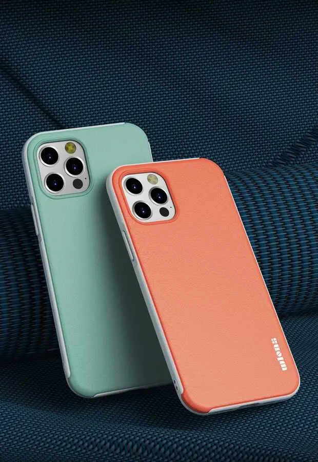 iPhone 12 Pro Suni Deri Görünümlü Kılıf - Wlons Hill