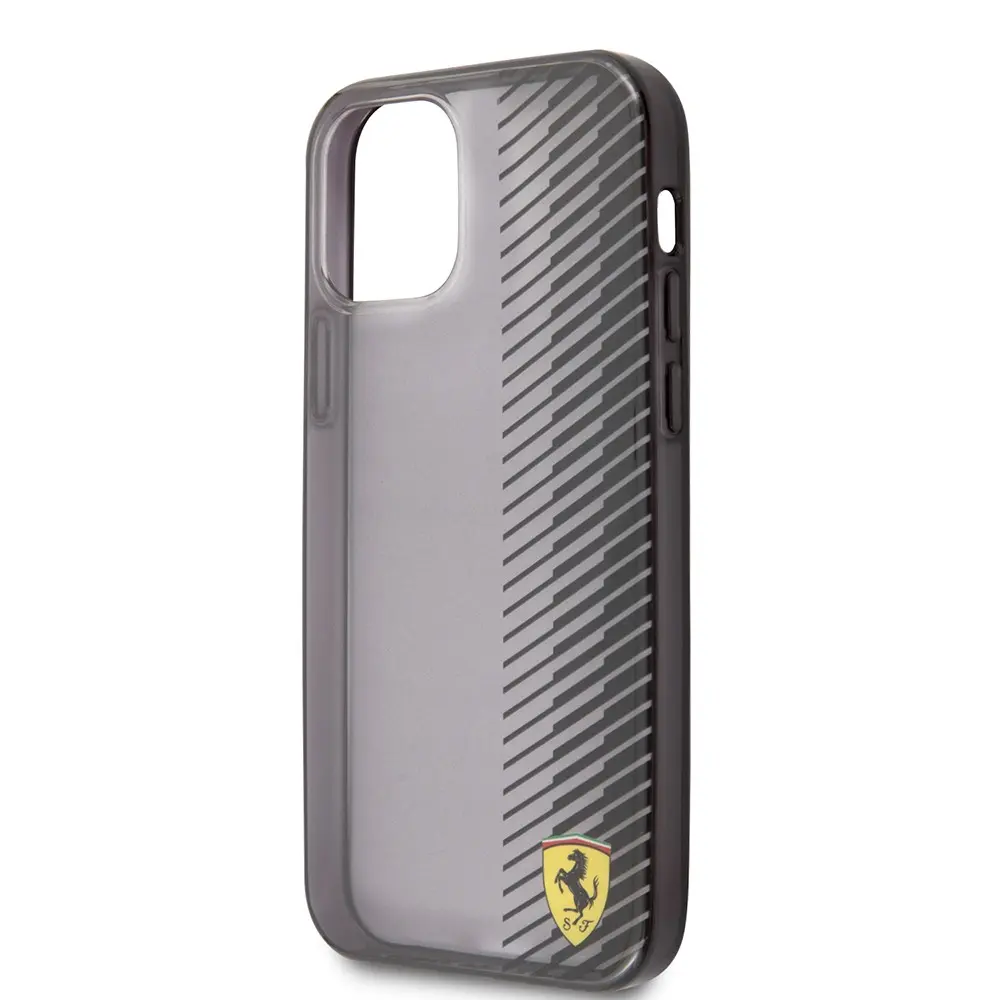 iPhone 12 Pro Max Ferrari Lisanslı Transparan Kılıf - Metal Logolu