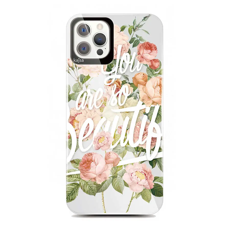 iPhone 12 Pro Max Çiçek Desenli Kılıf - Kajsa Floral Kapak