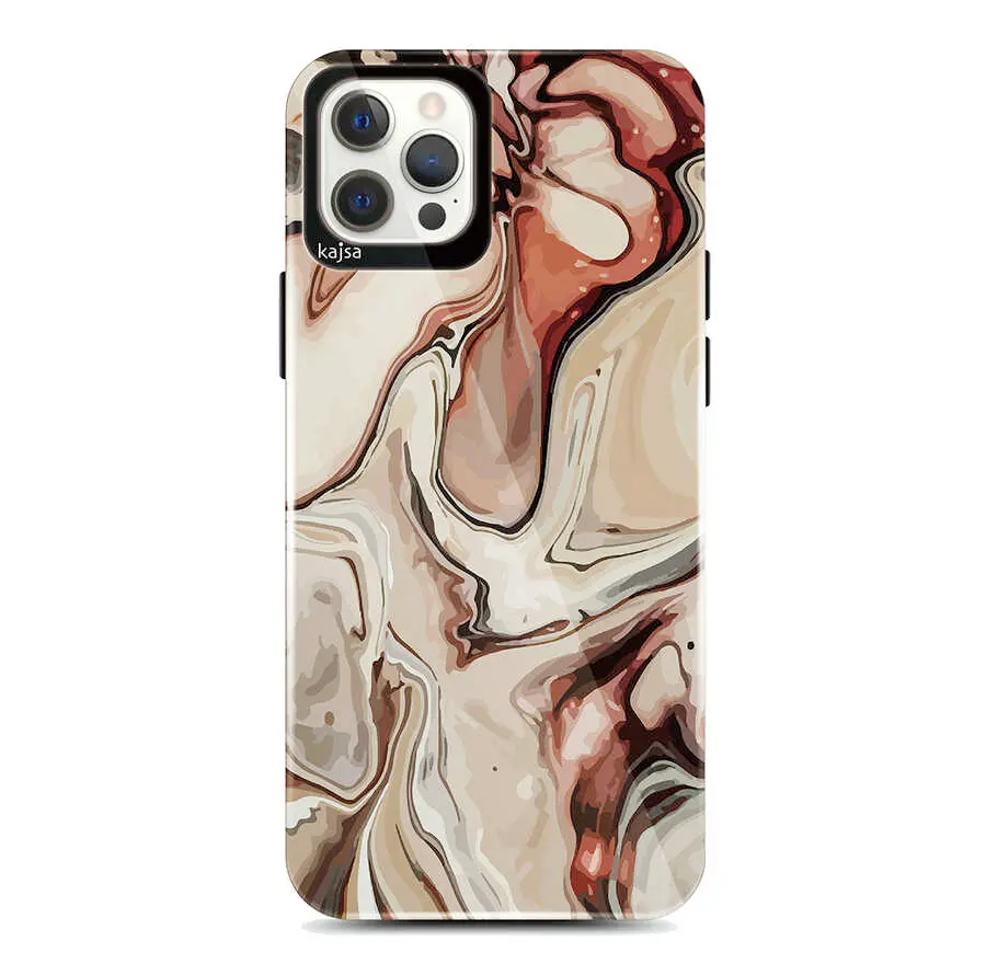 iPhone 12 Pro Max Kılıf, Ebru Tasarımlı İnce Kapak - Kajsa Lava