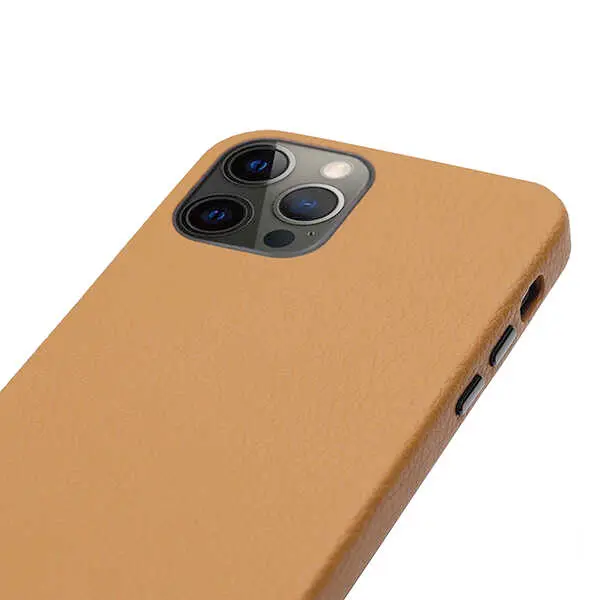 iPhone 12 Pro Max Deri Kılıf, Kablosuz Şarj Uyumlu - Kajsa Litchi