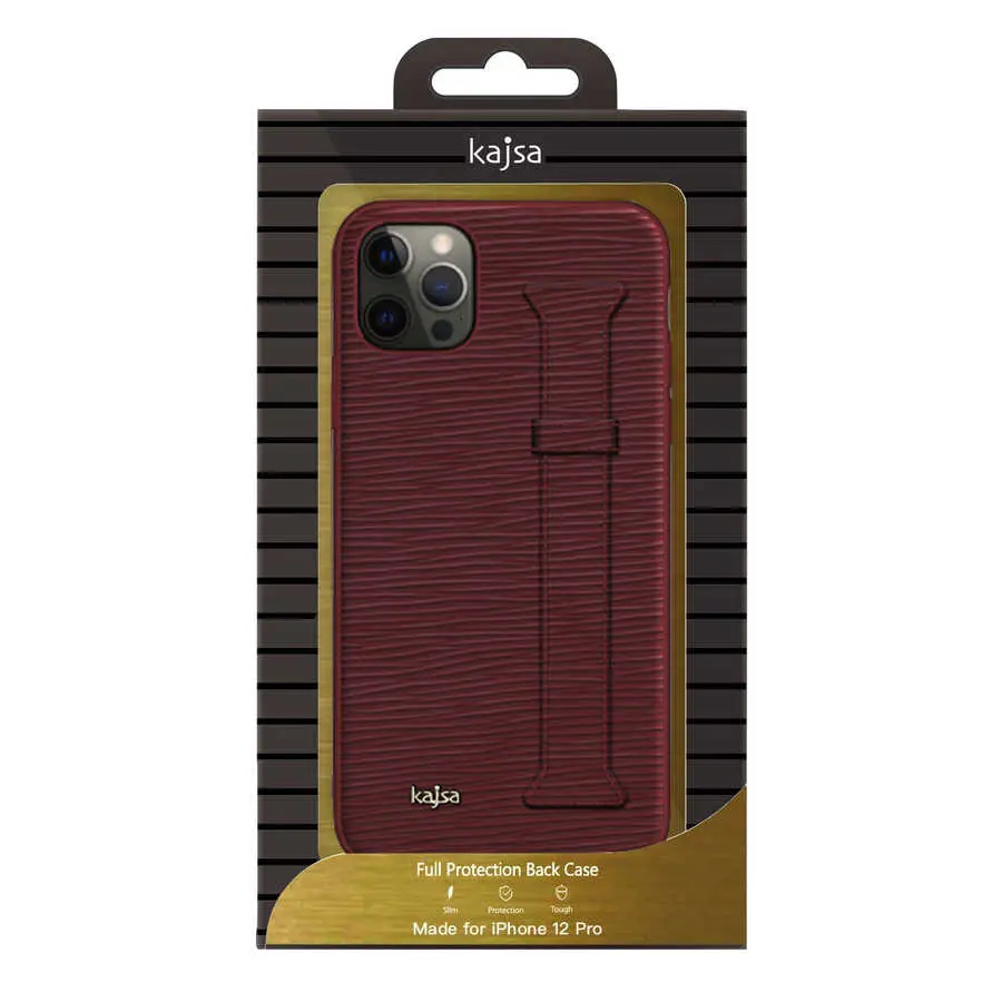 iPhone 12 Pro Max Dalga Desenli El Bantlı Kılıf - Kajsa Wave Pattern