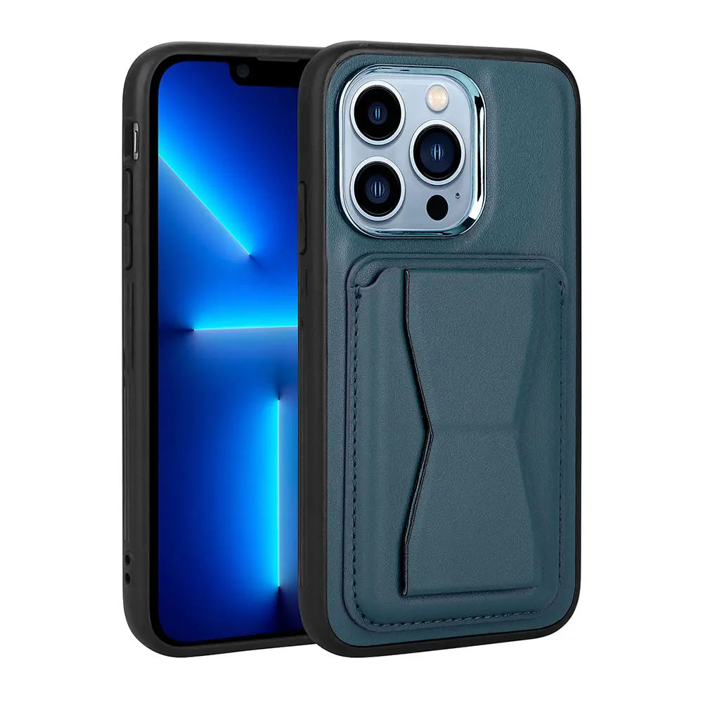 iPhone 12 Pro Max Kartlıklı ve Standlı Pu Deri Kılıf - Zore Memo