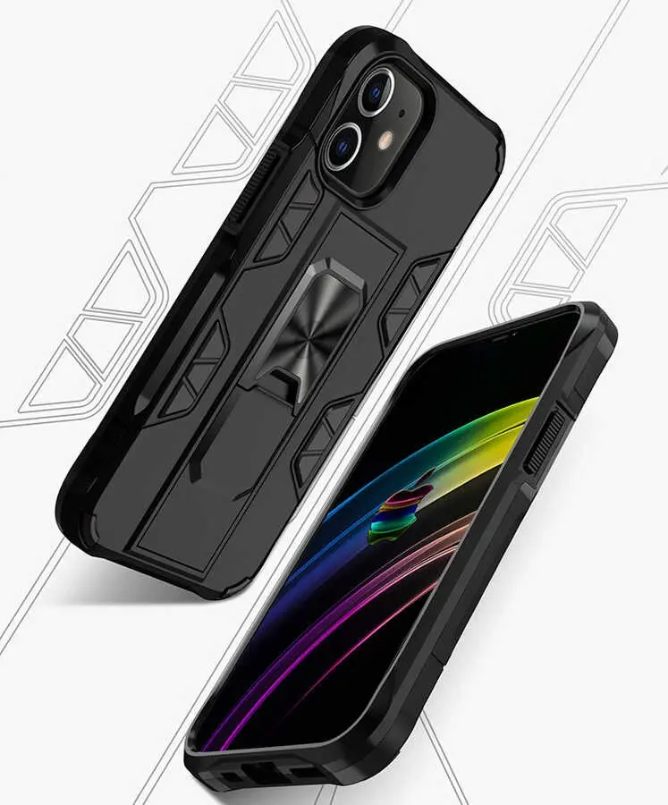iPhone 12 Pro Max Katlanabilir Standlı Manyetik Kılıf - Zore Volve