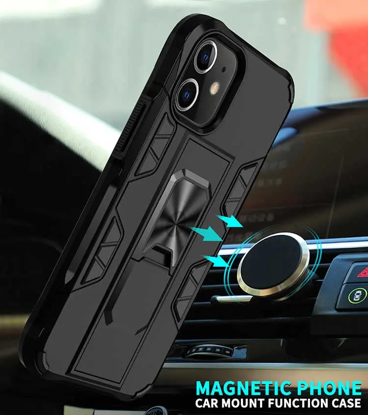 iPhone 12 Pro Max Katlanabilir Standlı Manyetik Kılıf - Zore Volve