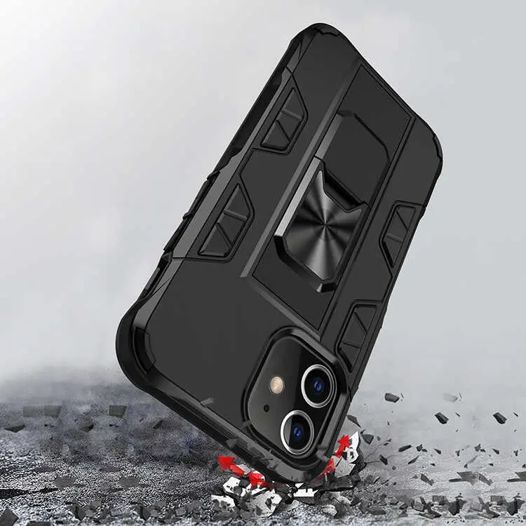 iPhone 12 Pro Max Katlanabilir Standlı Manyetik Kılıf - Zore Volve