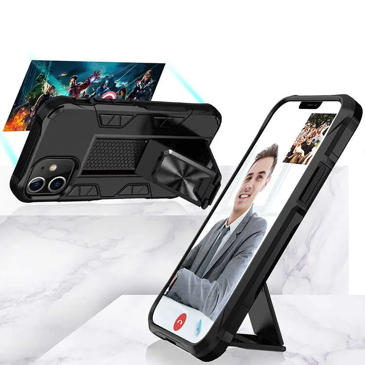 iPhone 12 Pro Max Katlanabilir Standlı Manyetik Kılıf - Zore Volve