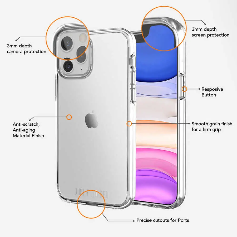 iPhone 12 Pro Max Şeffaf Kılıf - Ugly Rubber Pure