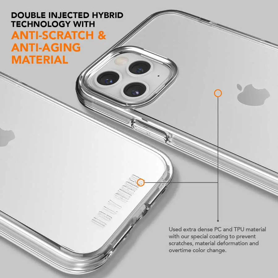 iPhone 12 Pro Şeffaf Kılıf - Ugly Rubber Pure Kapak