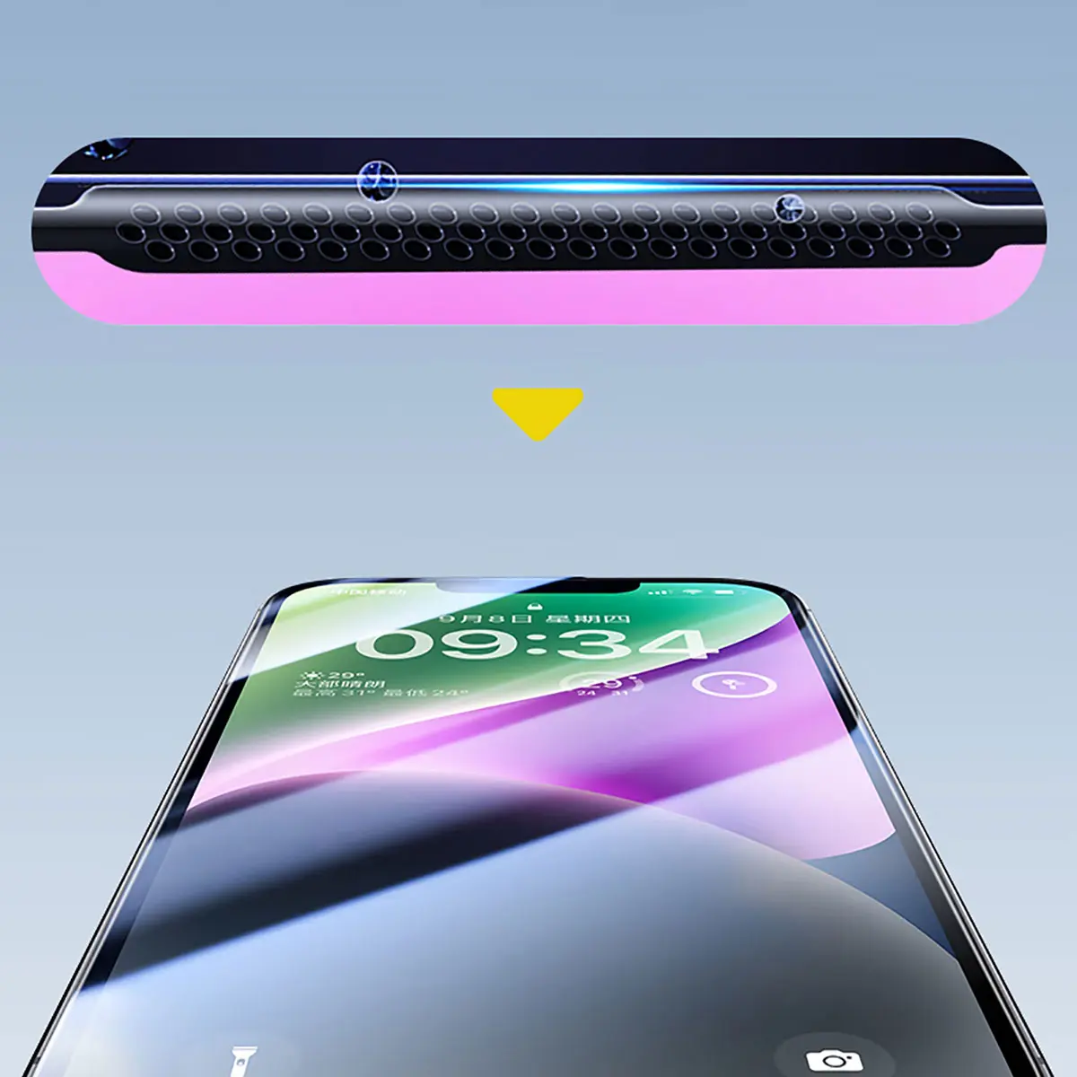 iPhone 13 Mavi Işık Teknolojili Parlama Önleyici Cam Ekran Koruyucu - Wiwu CZ-003