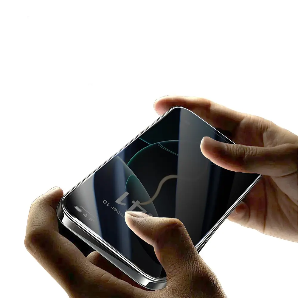 iPhone 13 Gizlilik Temperli Cam Ekran Koruyucu - Zore 2.5D Oliv Privacy