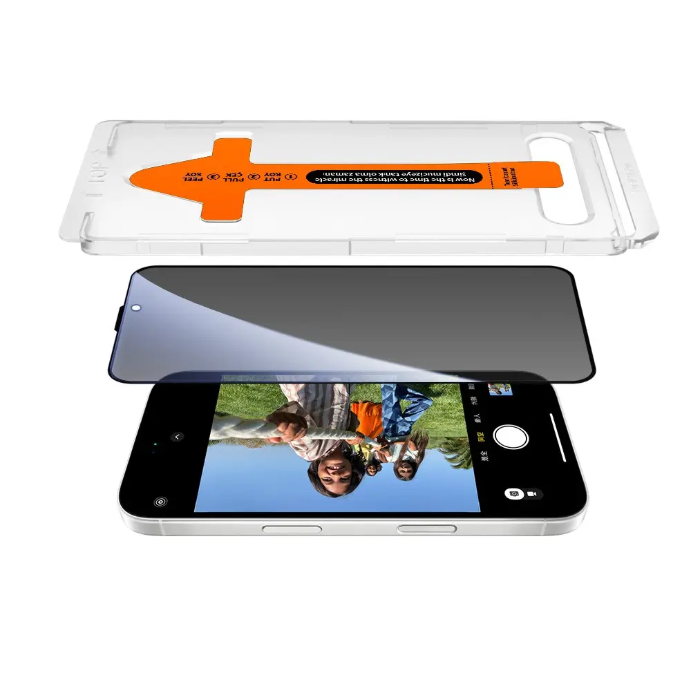 iPhone 13 Gizlilik Temperli Cam Ekran Koruyucu - Zore 2.5D Oliv Privacy