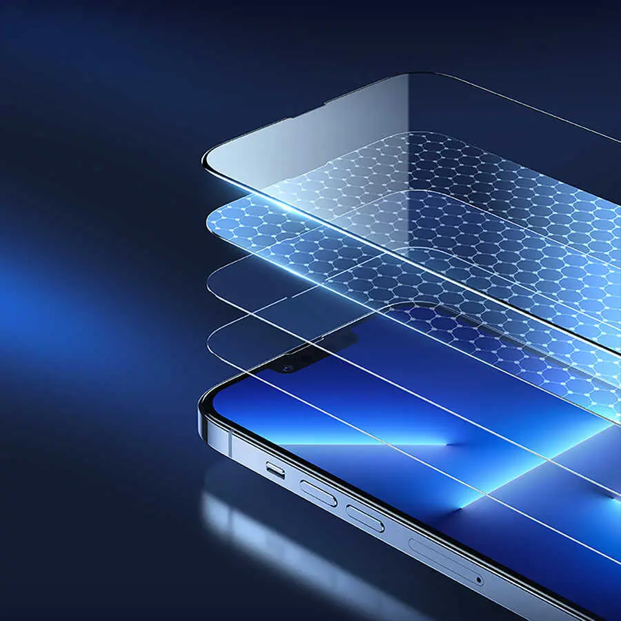 iPhone 13 Mat Ekran Koruyucu, Parmak İzi Bırakmayan 0.3 mm 3D Cam - Benks