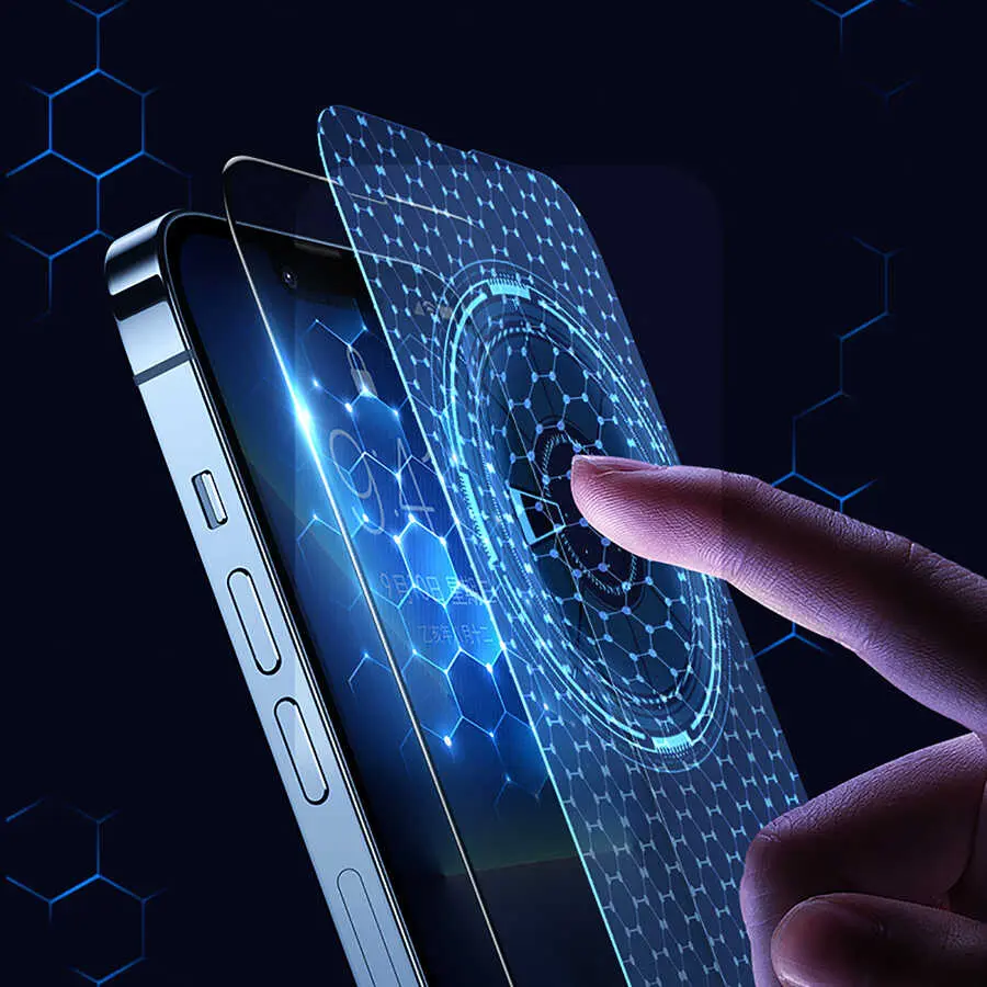 iPhone 13 Mat Ekran Koruyucu, Parmak İzi Bırakmayan 0.3 mm 3D Cam - Benks