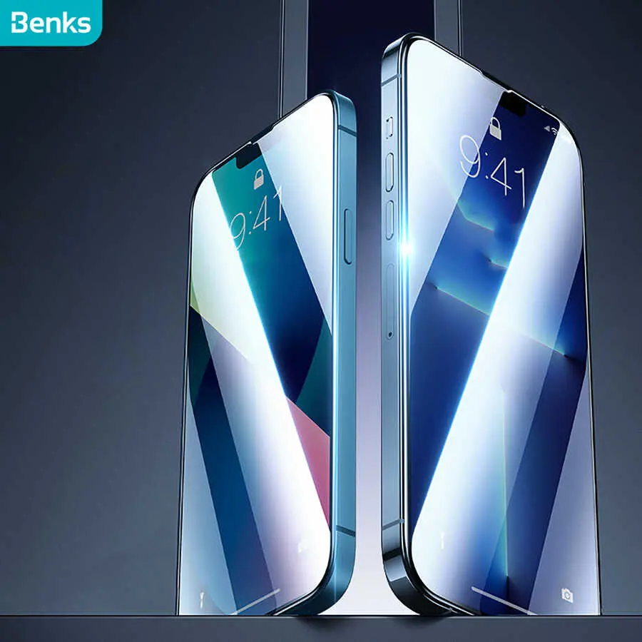 iPhone 13 Mat Ekran Koruyucu, Parmak İzi Bırakmayan 0.3 mm 3D Cam - Benks