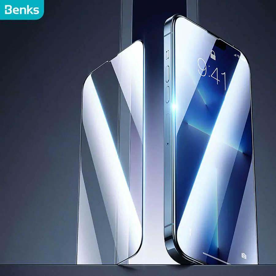 iPhone 13 Mat Ekran Koruyucu, Parmak İzi Bırakmayan 0.3 mm 3D Cam - Benks