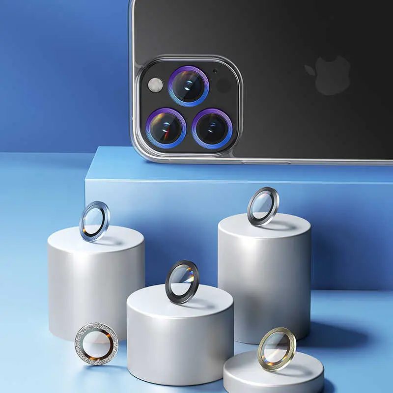 iPhone 13 Kamera Lens Koruyucu, Renkli Metal Tasarım - Benks New KR