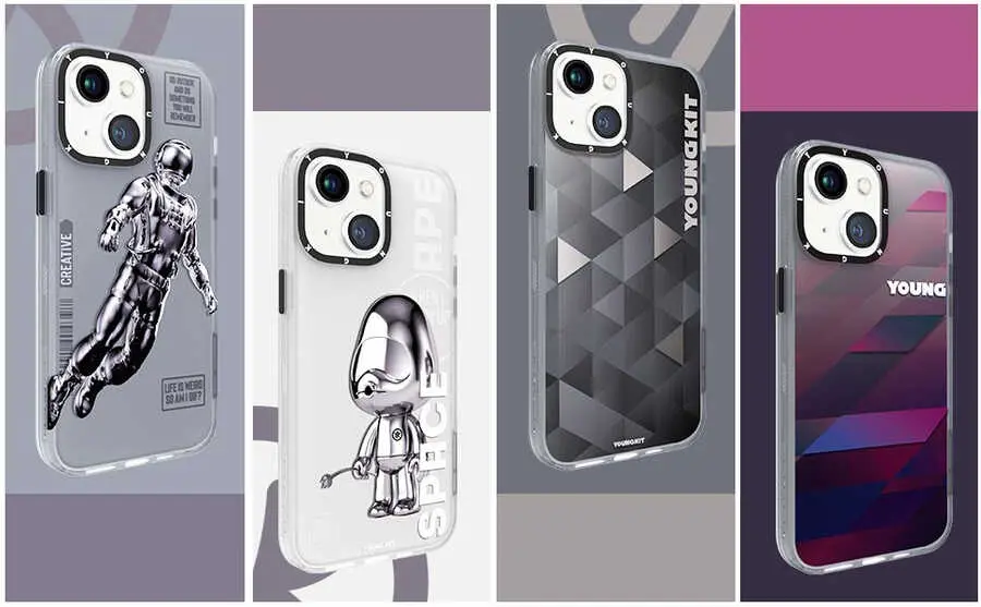 iPhone 13 Kılıf, Siyah Buton ve Kamera Çerçeveli - YoungKit Klasik Serisi