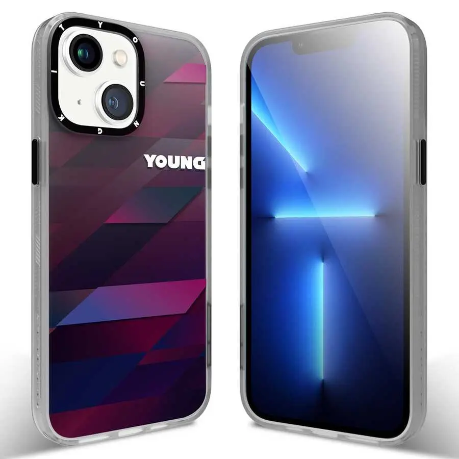 iPhone 13 Kılıf, Siyah Buton ve Kamera Çerçeveli - YoungKit Klasik Serisi
