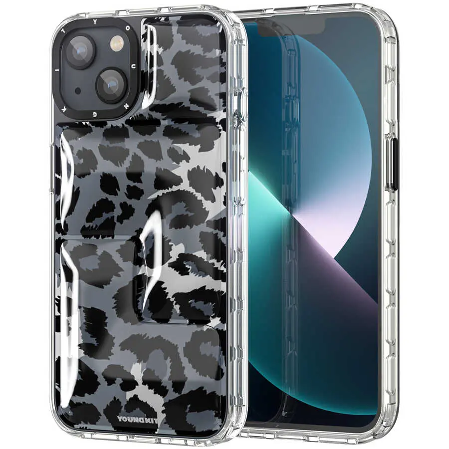 iPhone 13 Çok Katmanlı Koruma Kılıf - YoungKit Leopard Article