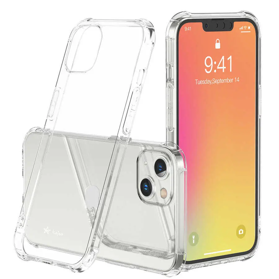 iPhone 13 Şeffaf Kılıf, Airbag Köşeli ve Kablosuz Şarj Uyumlu - Kajsa Transparent