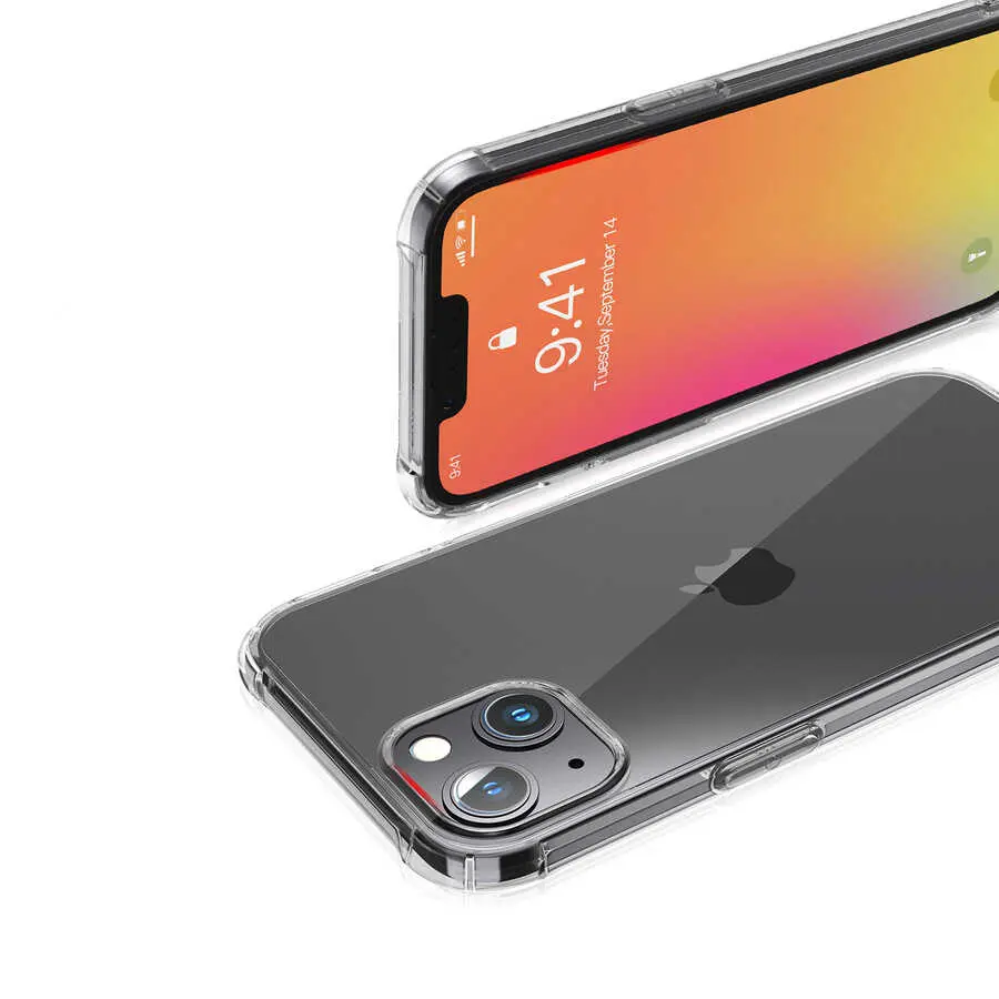 iPhone 13 Şeffaf Kılıf, Airbag Köşeli ve Kablosuz Şarj Uyumlu - Kajsa Transparent