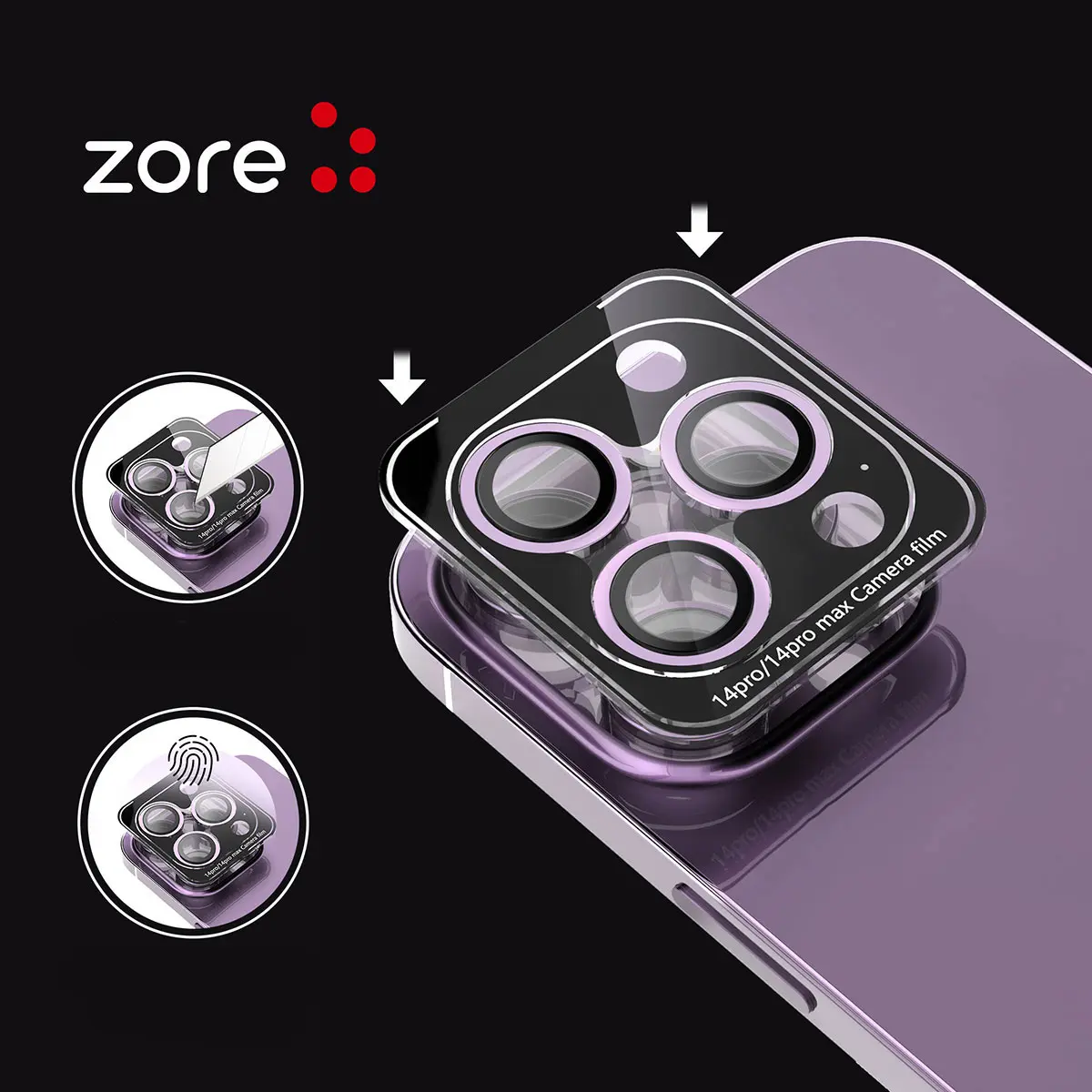 iPhone 13 Mini Safir Kamera Lens Koruyucu, Parmak İzi Bırakmayan - Zore CL-12