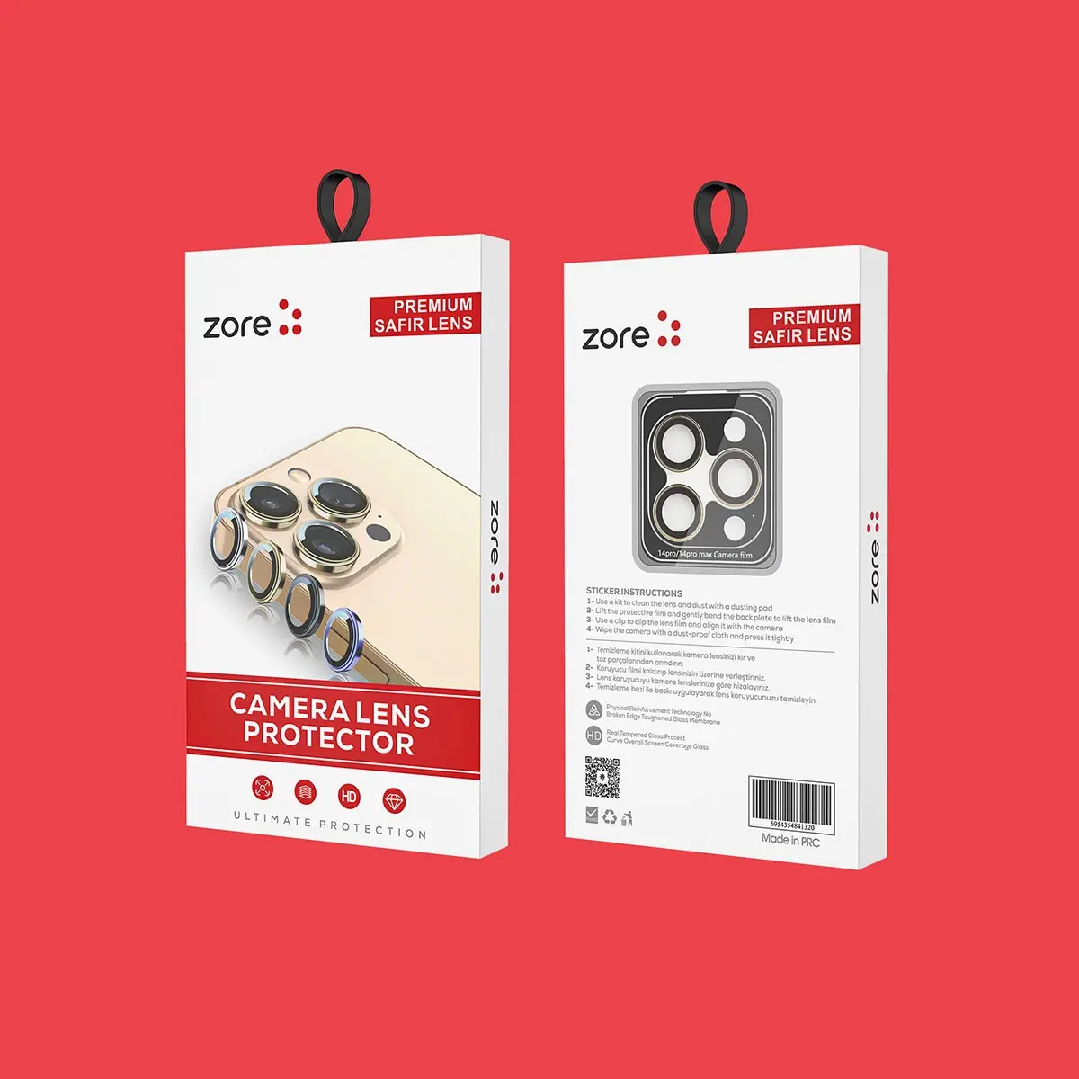 iPhone 13 Mini Safir Kamera Lens Koruyucu, Parmak İzi Bırakmayan - Zore CL-12