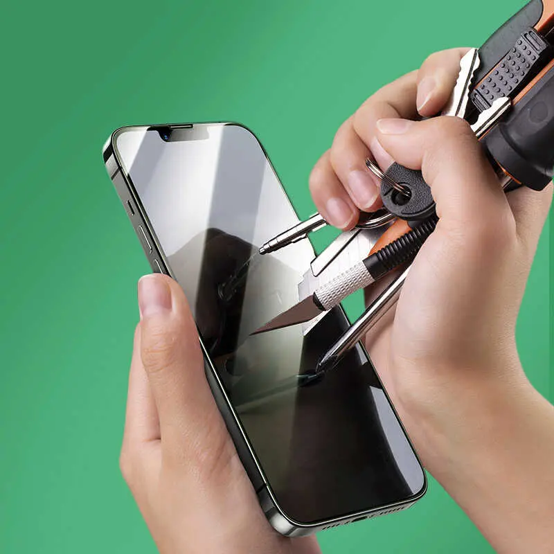 iPhone 13 Pro Tam Kaplamalı Kavisli Kenar Ekran Koruyucu - Benks V Pro Green Light
