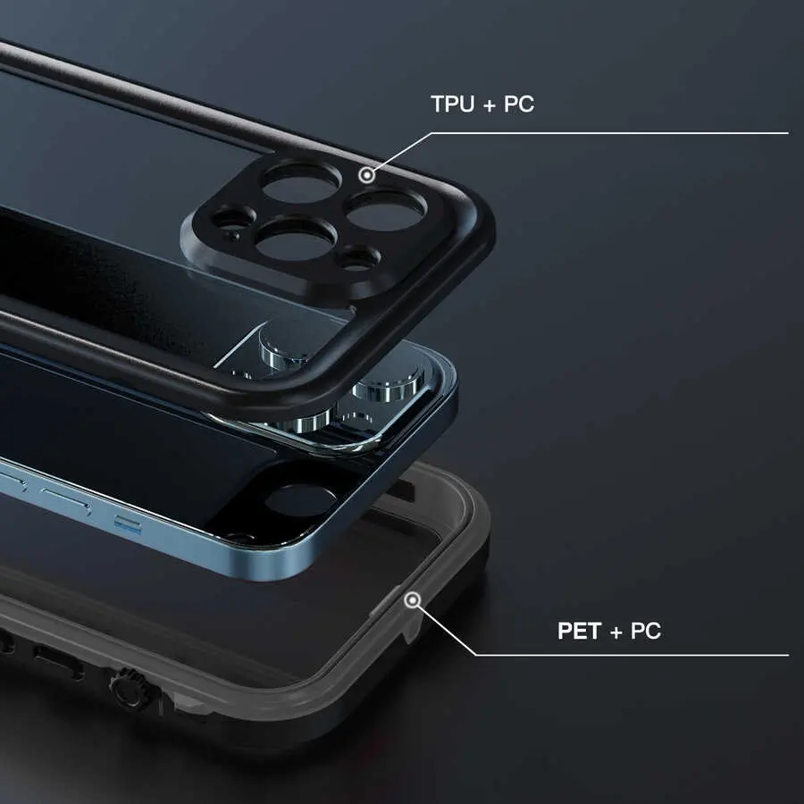 iPhone 13 Pro Su Geçirmez Kılıf, 2 m Düşme Dayanımlı - Zore