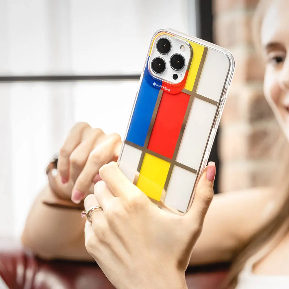 iPhone 13 Pro Çift IMD Baskılı Kılıf - Switcheasy Artist Mondrian