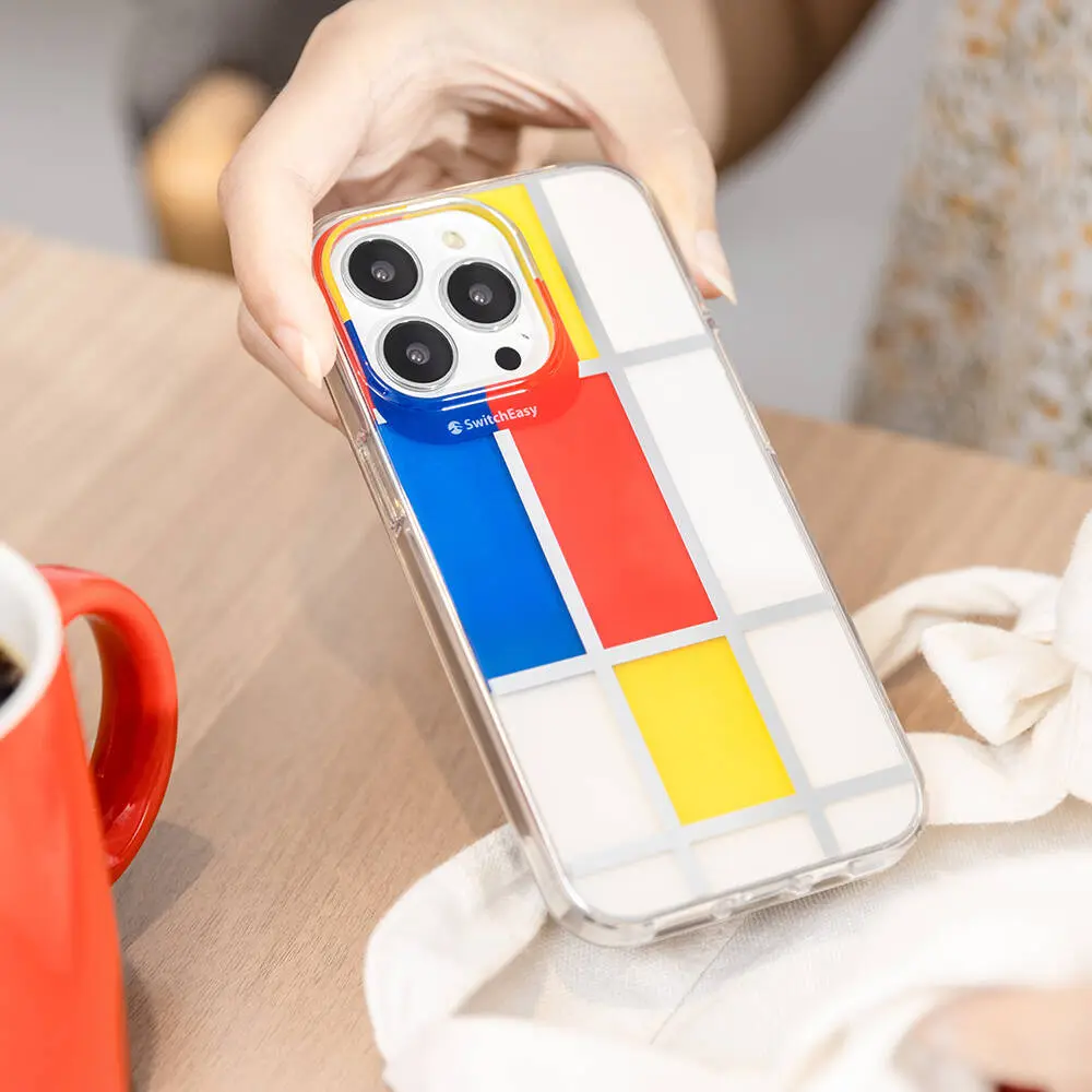 iPhone 13 Pro Çift IMD Baskılı Kılıf - Switcheasy Artist Mondrian