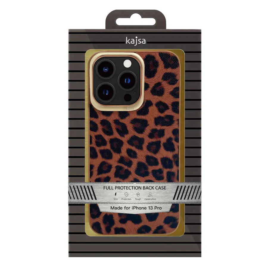 iPhone 13 Pro Kılıf Kajsa Glamorous Leopard Combo Kapak