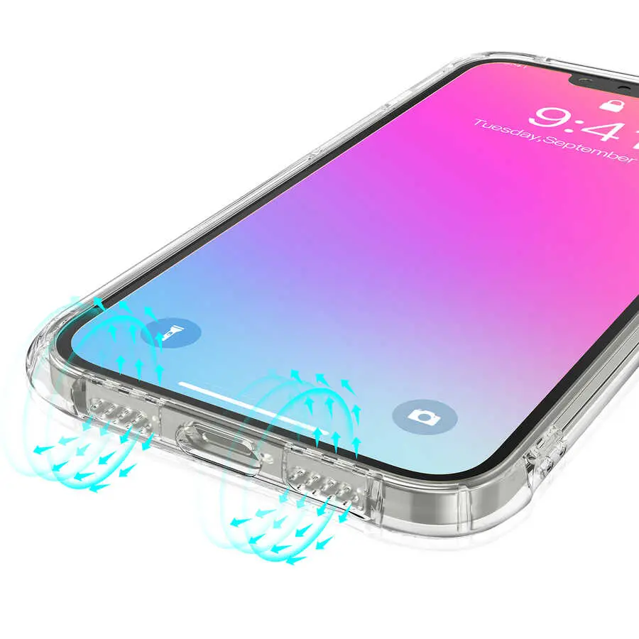 iPhone 13 Pro Şeffaf Kılıf, Airbag Köşeli - Kajsa Transparent