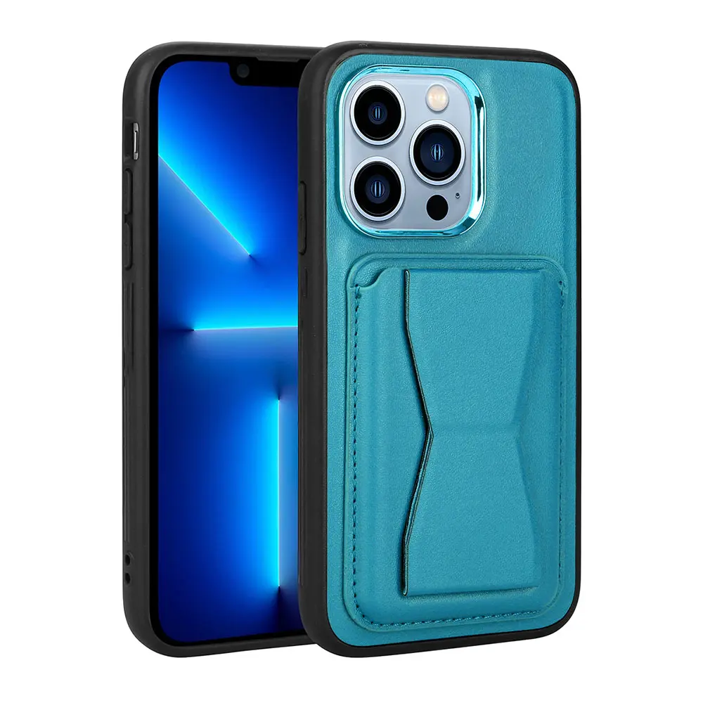iPhone 13 Pro Kartlıklı ve Standlı Pu Deri Kılıf - Zore Memo