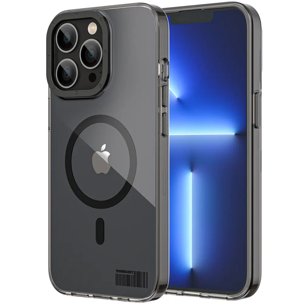 iPhone 13 Pro MagSafe Uyumlu Şeffaf Kılıf - Youngkit Coloured Glaze