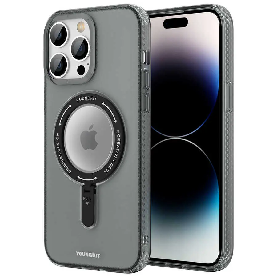 iPhone 13 Pro MagSafe Uyumlu Şeffaf Kılıf - Youngkit Rock Serisi